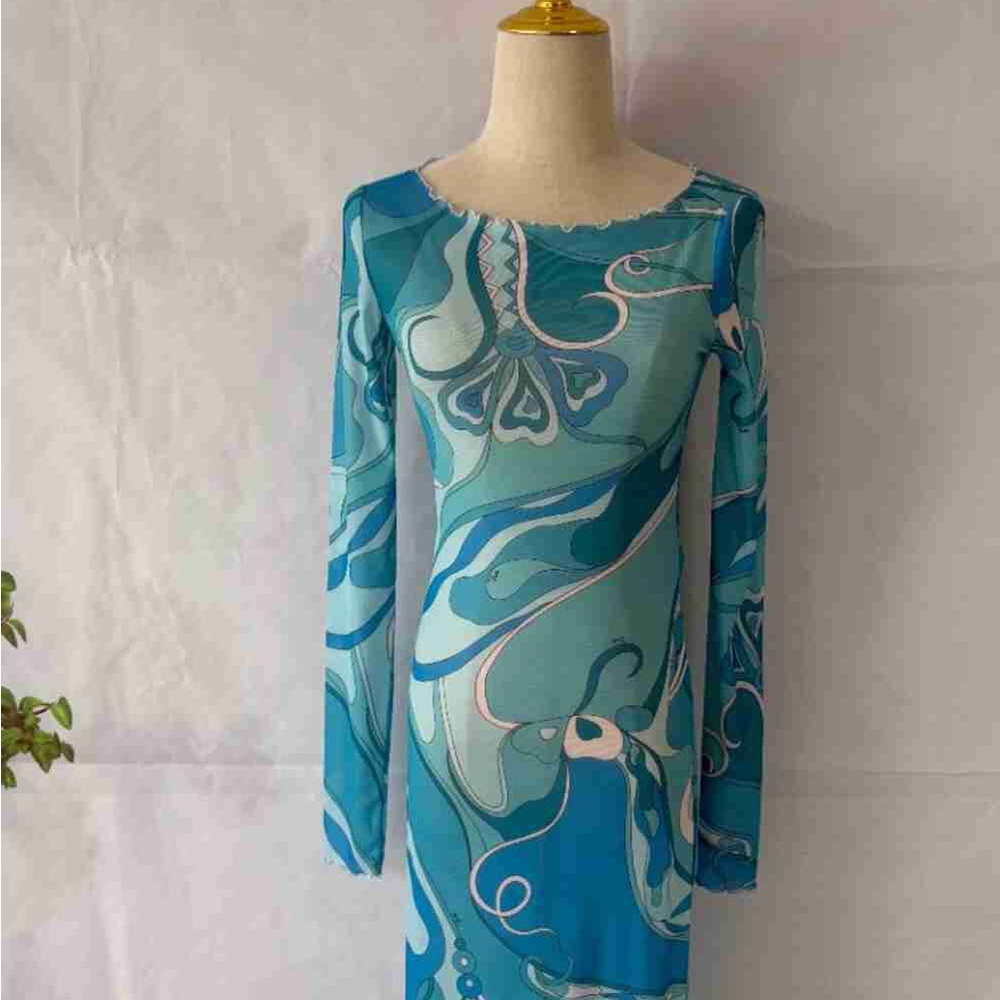 PUCCI Ruffled printed tulle maxi dress - Picture 5 of 5